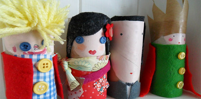 Marionetas con cartón reciclado