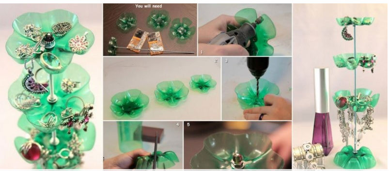 Como hacer un joyero con botellas de plástico
