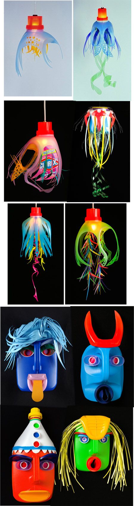 Máscaras de carnaval de David Edgar botellas de detergentes | Manualidades Artesanas