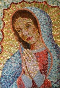 Cuadro "La Virgen Maria" con tapas de cerveza