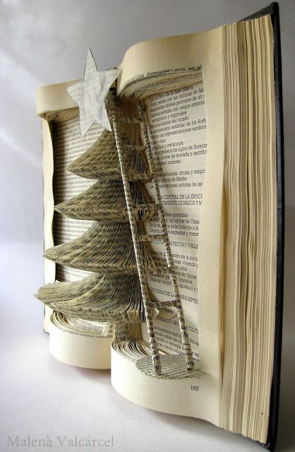 Artesania creativa: árbol dentro de un libro