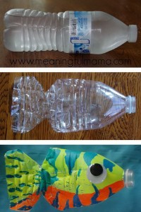 Peces decorativos con botellas desechables de plástico