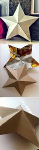 Estrella 3D de Navidad con cartón