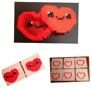 Collage de pasos para hacer cajas de corazones contentos