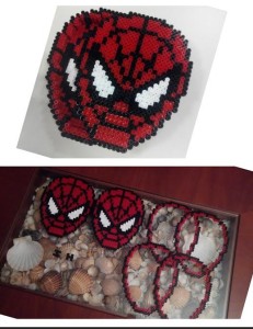 Piezas caja de Spiderman de hama beads midi