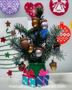 Cajas de regalo para árbol de Navidad para decorar de hamabeads mini